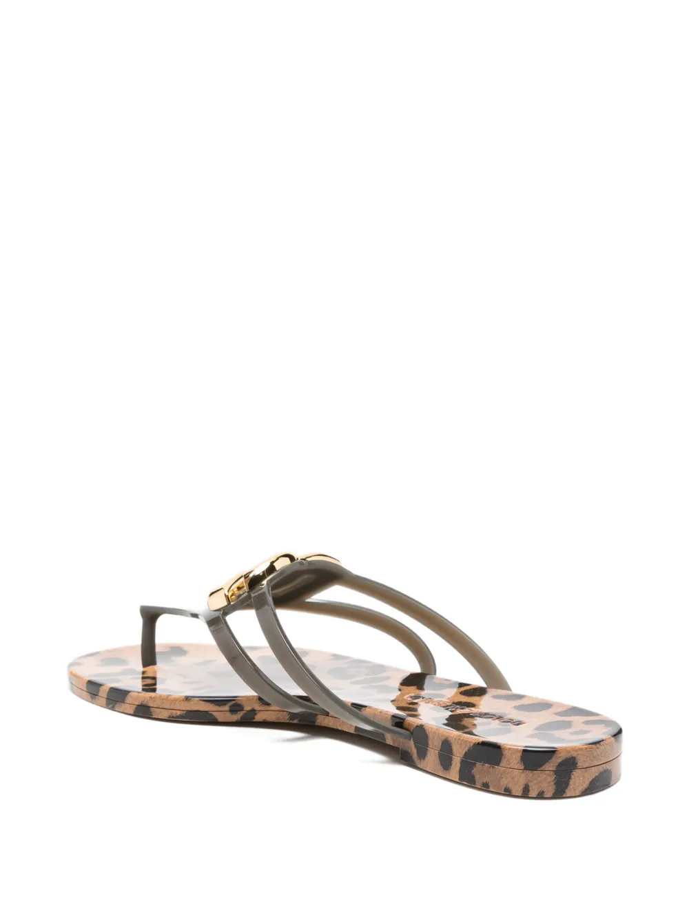 Dolce & Gabbana Women Leopard Print Flip-Flops With Logo