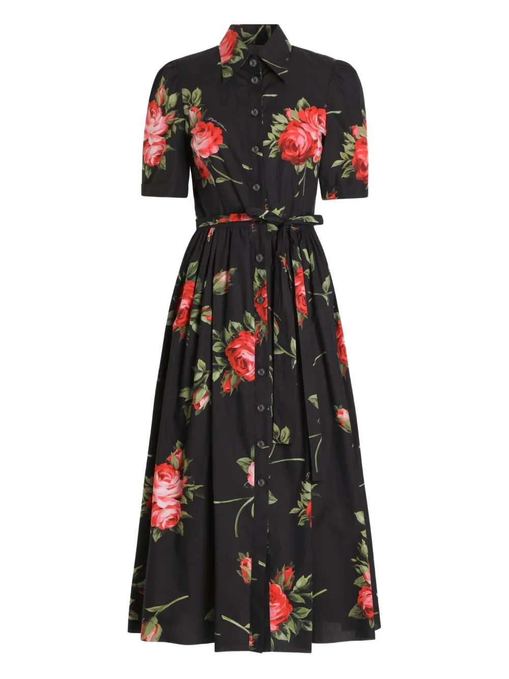 Dolce & Gabbana Women Floral Midi Dress With Belt