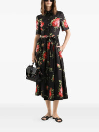Dolce & Gabbana Women Floral Midi Dress With Belt