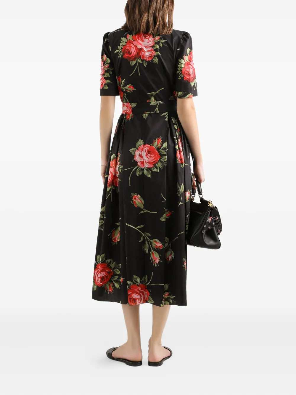 Dolce & Gabbana Women Floral Midi Dress With Belt