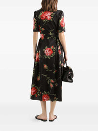 Dolce & Gabbana Women Floral Midi Dress With Belt