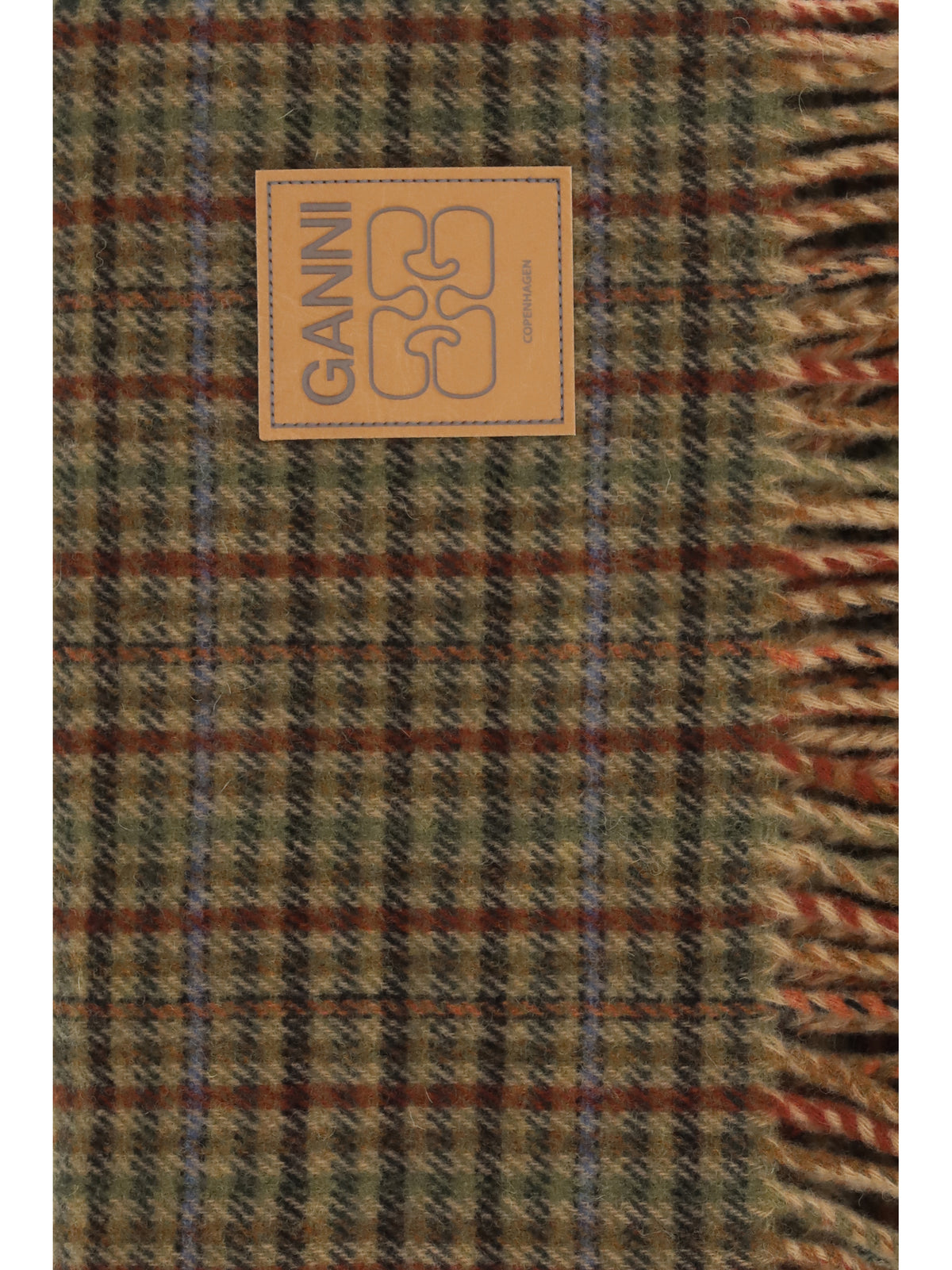 GANNI Ganni Women Small Check Wool Scarf