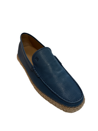 Tods Pebbled Leather Espadrille Loafers with Jute Sole
