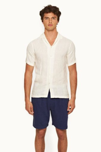 Orlebar Brown Hibbert Linen Woven Stripe-277940-Sandbar