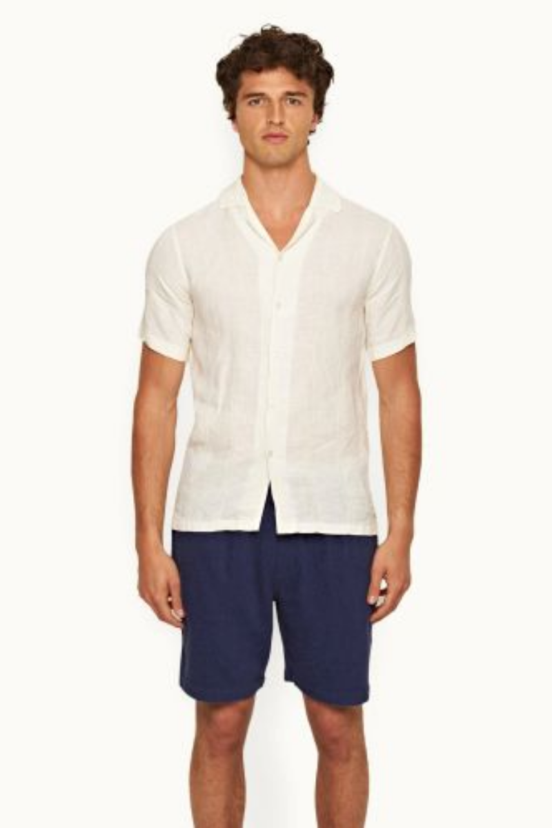 Orlebar Brown Hibbert Linen Woven Stripe-277940-Sandbar