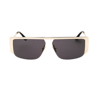 Victoria Beckham Sunglasses Rectangle Semi Rim, Black/Gold Frame and Transparent Lens VB250S001