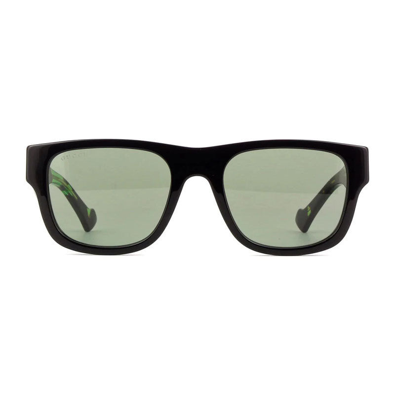 Gucci Gucci Sunglasses Square Full Rim, Black/Green Havana Frame and Green Lens GG1427S005