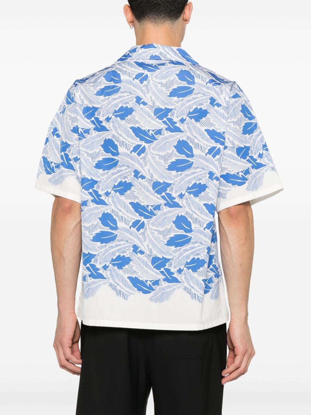 Prada Men Short-Sleeved Printed Cotton Shirt
