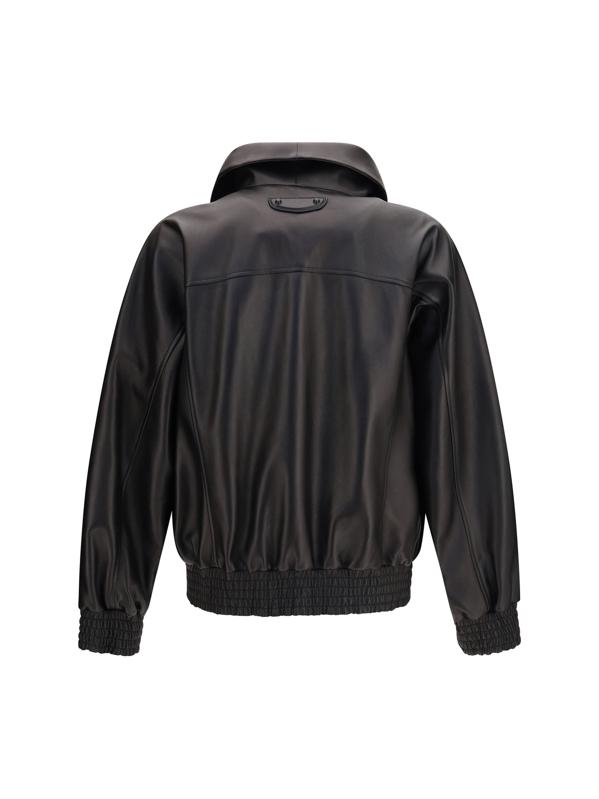 Balenciaga Men High-Neck Leather Jacket