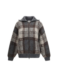 BRUNELLO CUCINELLI Brunello Cucinelli Women Checked Wool Zip Cardigan