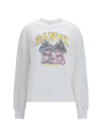 GANNI Ganni Women Teddy Mushroom Long-Sleeve Cotton T-Shirt