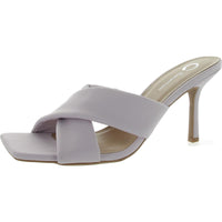 Oppal Womens Faux Suede Square Toe Heels 9.5 Medium Lilac