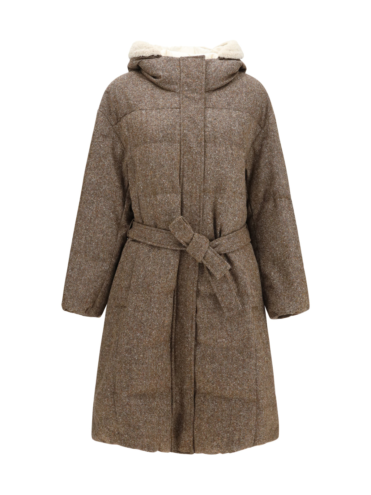 Brunello Cucinelli Women Long Padded Coat With Belt