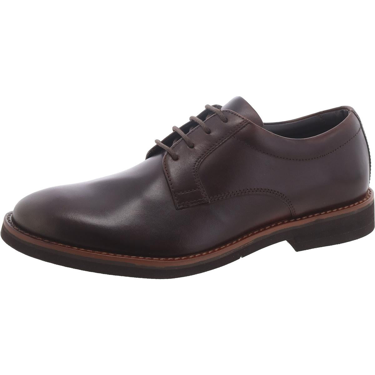 Sadio Mens Leather Lace-Up Derby Shoes