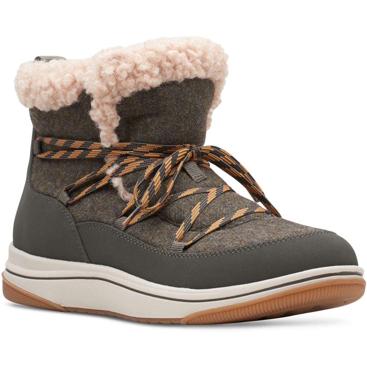 Breeze Glacier Womens Lace-Up Polyester Booties 8.5 Medium Dark Olive