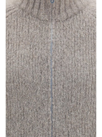 BRUNELLO CUCINELLI Brunello Cucinelli Men High-Neck Cashmere And Silk Cardigan With Zip