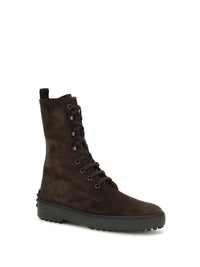 Tod's Women Winter Gommino Suede Leather Lace-Up Ankle Boots