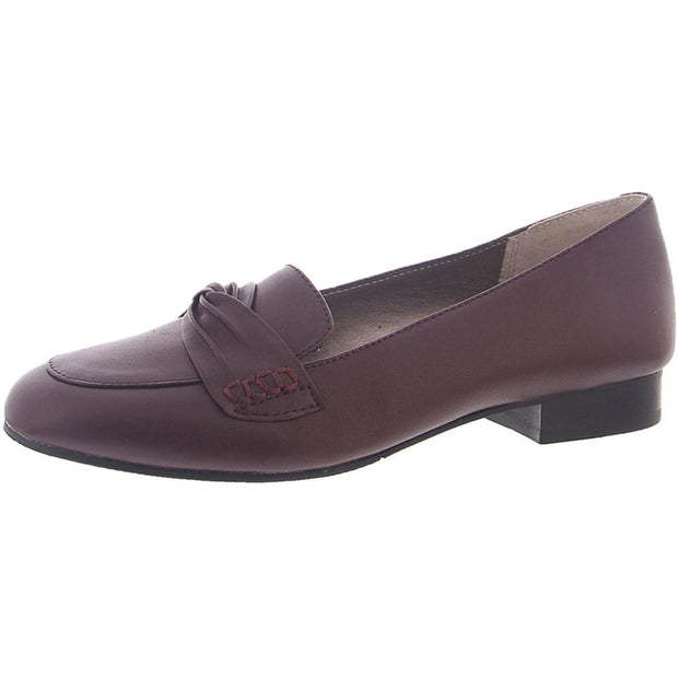 Layla Womens Leather Twist Front Loafers