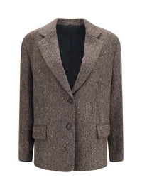 Brunello Cucinelli Women Single-Breasted Virgin Wool Blend Jacket