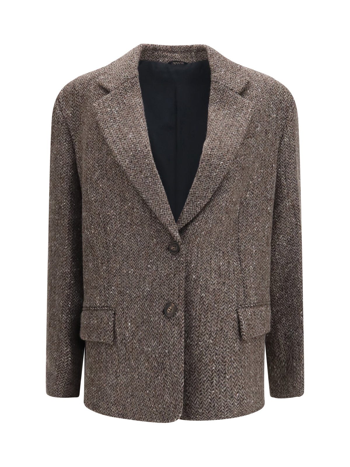 Brunello Cucinelli Women Single-Breasted Virgin Wool Blend Jacket