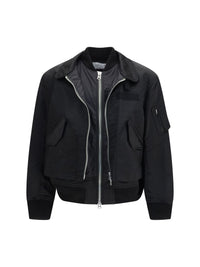 Sacai Men Cotton Chino And Nylon Twill Double Jacket
