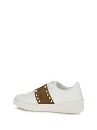 Valentino Garavani Women Rockstud Untitled Sneakers With Suede Band