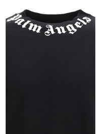 Palm Angels Men Cotton Crewneck Sweatshirt With Logo