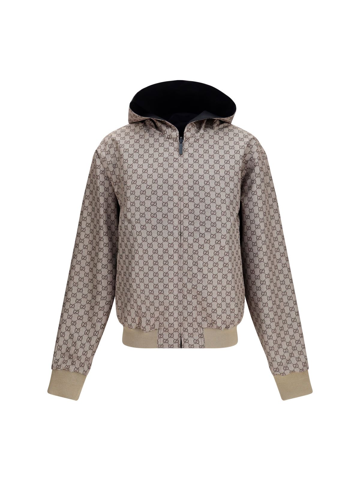 Gucci Men Reversible Zip Jacket In Cotton