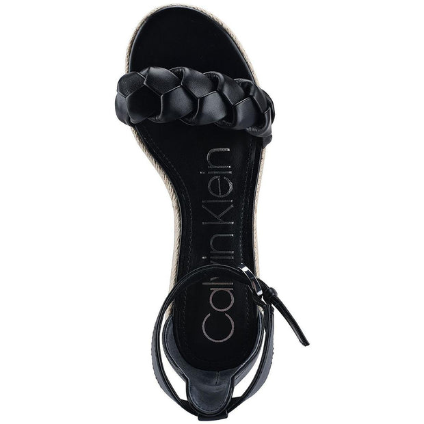Thea Womens Faux Leather Sandal Wedge Heels