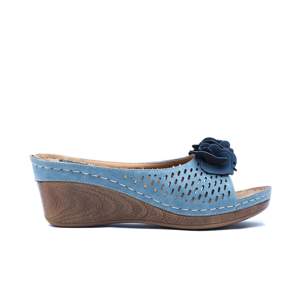 Juliet Womens Cushioned Footbed Faux Leather Wedge Sandals
