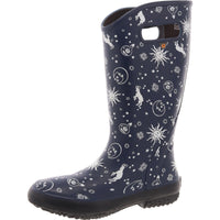 Womens Waterproof Rubber Rain Boots 7 Medium Navy
