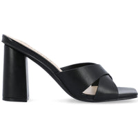 Chazz Womens Faux Leather Slip On Heels