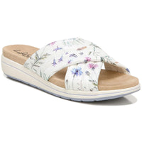 Panama Womens Faux Leather Slip On Wedge Sandals 10 Medium Lilac