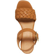 Womens Faux Leather Cork Wedge Sandals