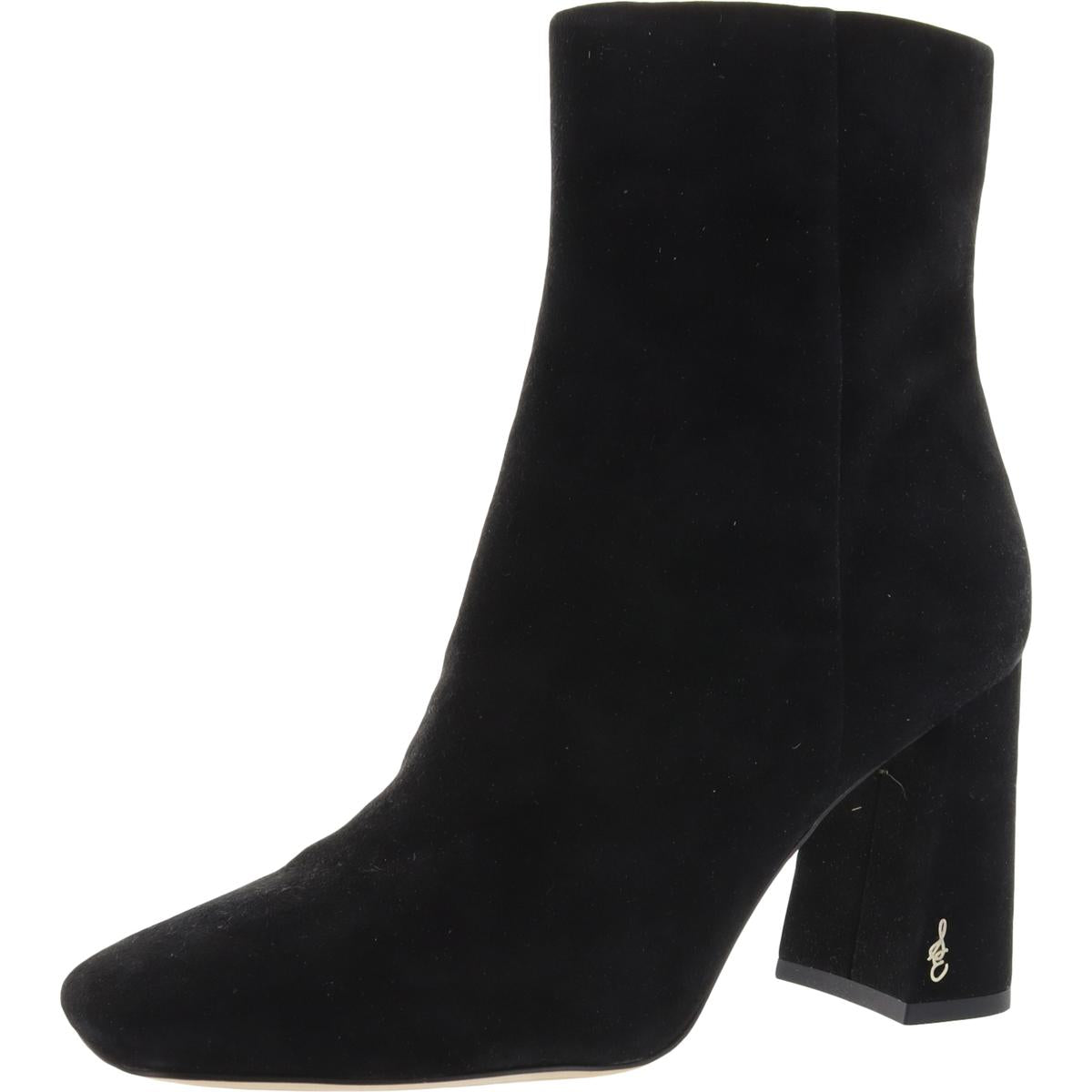 Codie Womens Padded Insole Square Toe Booties 11 Medium Black Suede