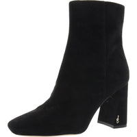 Codie Womens Padded Insole Square Toe Booties 11 Medium Black Suede