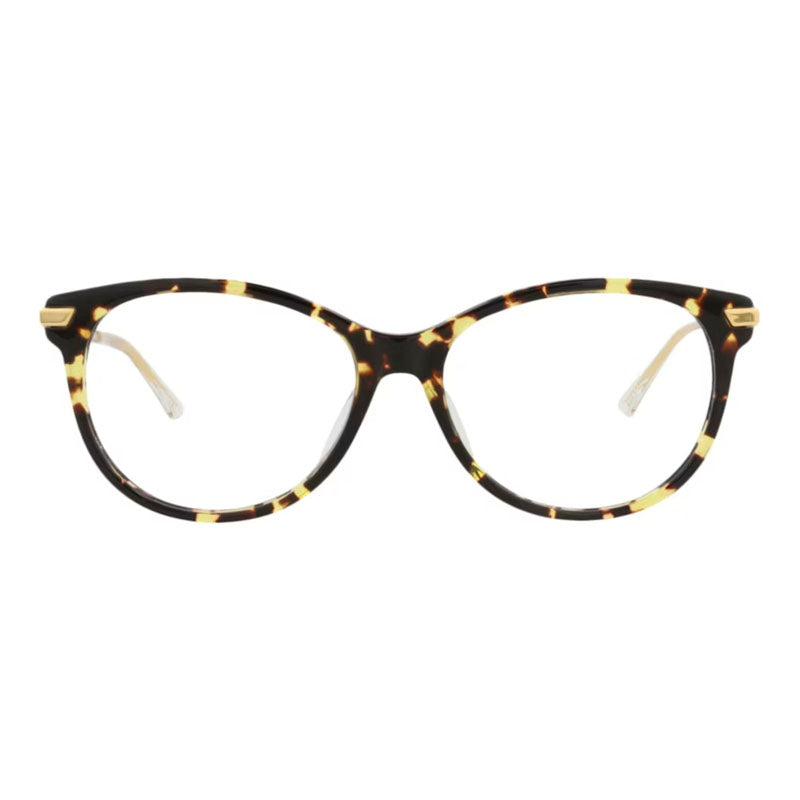 Bottega Veneta Eyeglasses Oval Full Rim, Burgundy/Gold Frame and Clear Demo Lenses Lens BV1039O004