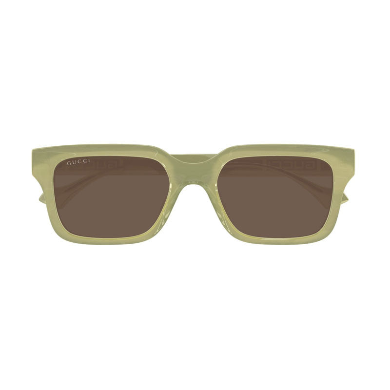 Gucci Sunglasses Square Full Rim, Shiny Green Frame and Brown Lens GG1732SK003