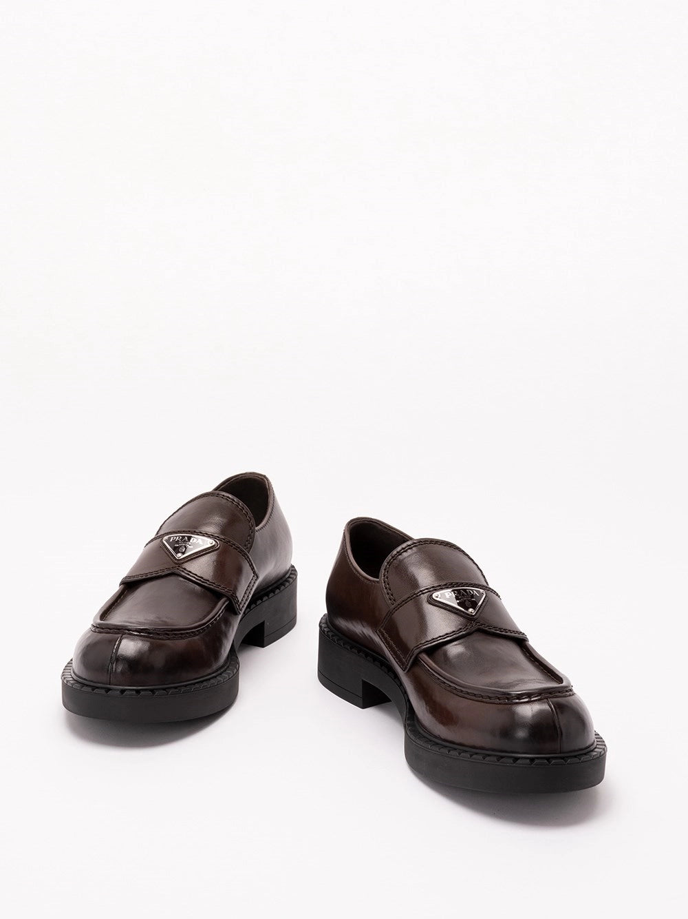 Prada Prada Men Aged Leather Loafers