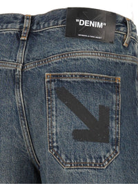 Off-White Men Half Arrow Slim-Fit Relaxed Jeans