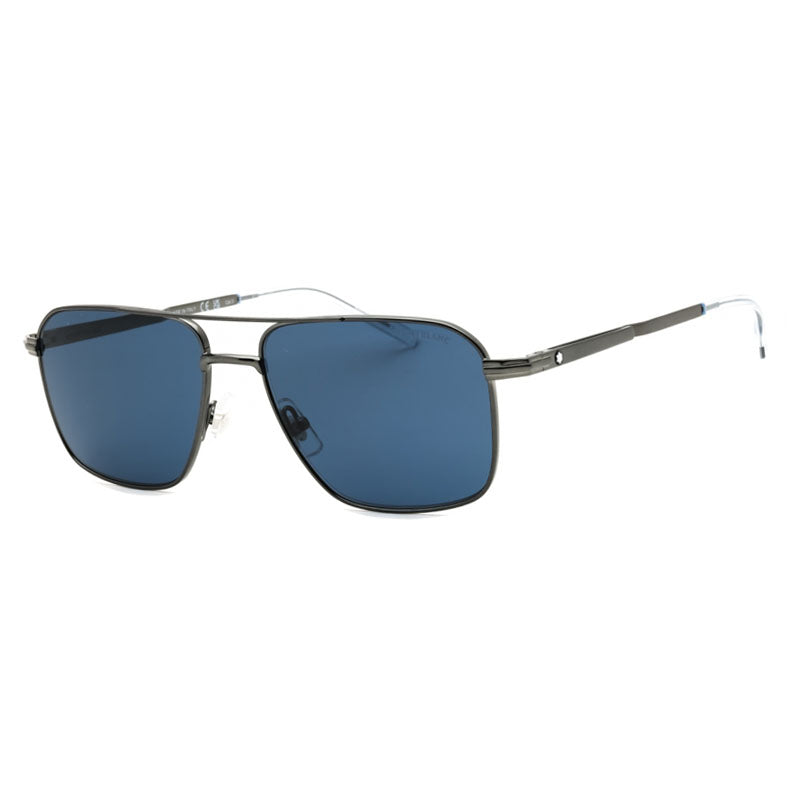 Montblanc Sunglasses Aviator Full Rim, Gunmetal Frame and Blue Lens MB0278S003