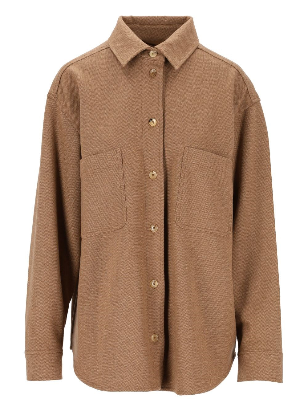 Max Mara Max Mara Women "Ladino" Camel Hair And Wool Shirt