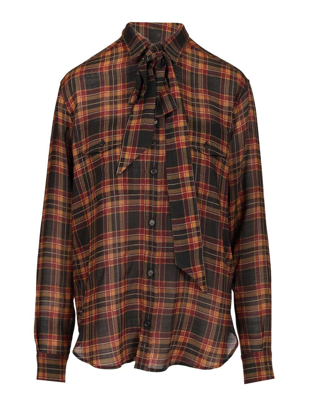 Saint Laurent Women Lavalliére Cassandre Shirt