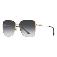 Jimmy Choo Sunglasses Rectangle Full Rim, Black Gold Frame and Grey Gradient Lens HESTER/S02M29O