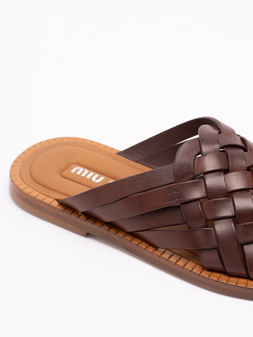 Miu Miu Women Woven Leather Sandals