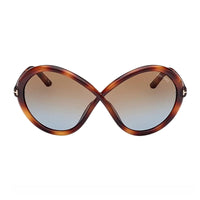 Tom Ford Sunglasses Geometric Full Rim, Shiny Black Frame and Gradient Smoke Lens FT107001B