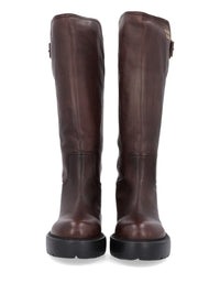 Miu Miu Miu Miu Women Leather Boots With Buckle