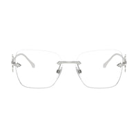 Ralph Lauren Ralph Lauren Eyeglasses Butterfly Rimless, Semi Bright Silver Frame and Clear Demo Lenses Lens RL51309316