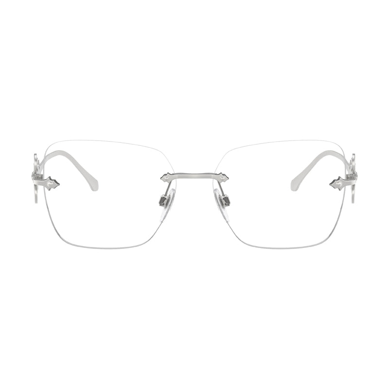 Ralph Lauren Ralph Lauren Eyeglasses Butterfly Rimless, Semi Bright Silver Frame and Clear Demo Lenses Lens RL51309316