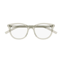 Saint Laurent Eyeglasses Round Full Rim, Transparent Beige Frame and Clear Demo Lenses Lens SL471004